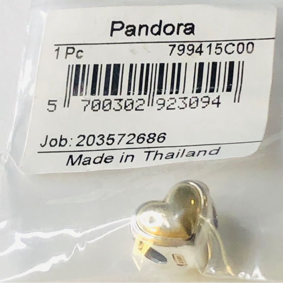 Retired Pandora 14k Gold Domed Golden Heart Charm - Picture 6 of 12